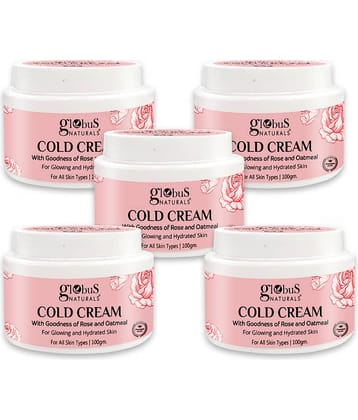 Globus Naturals Cold Cream & Non Sticky Formula,For Healthy, Soft, Hydrated,Glowing Skin,100Gm (Pack of 5)