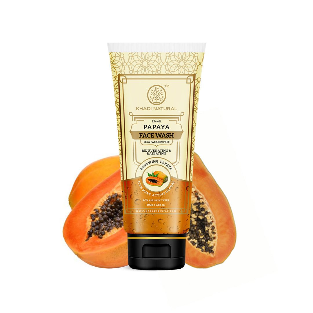 Khadi Natural Papaya Face Wash SLS & Paraben Free - 100gm