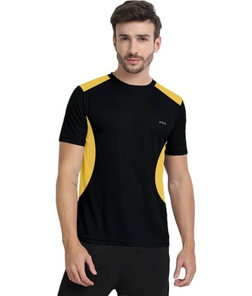 FTX Pack of 1 Polyester Regular Fit Men's T-Shirt ( Black )
