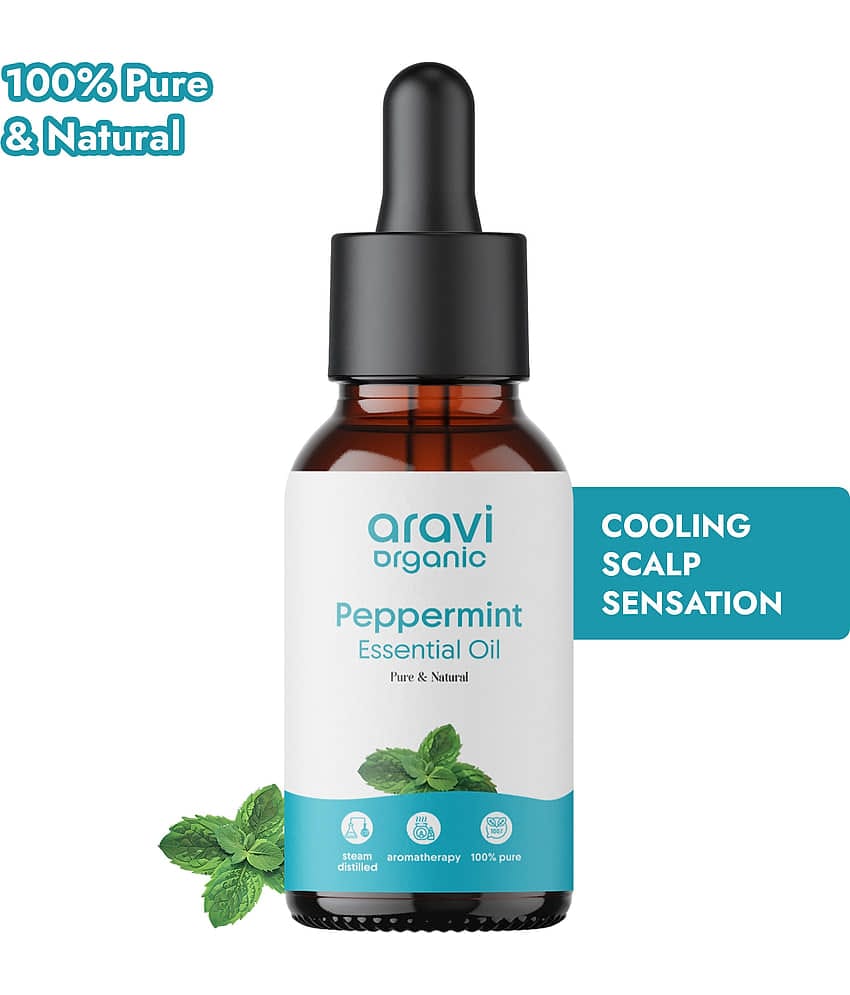 Aravi Organic Peppermint Aromatherapy Essential Oil Aromatic With Dropper 15 mL ( Pack of 1 )