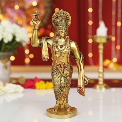 Brass Krishna Statue With Chakra (BSMAS1017 A)
