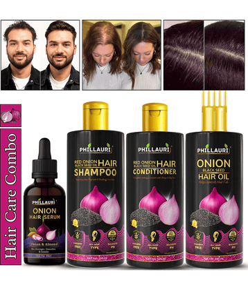 Red Onion Black Seed Complete Hair Routine Combo Shampoo Conditioner Oil Serum