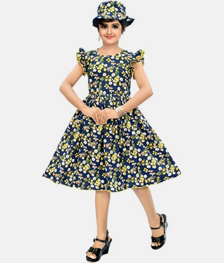 4 YOU Cotton Blend Frock For Girls ( Pack of 1 , Multicolor )