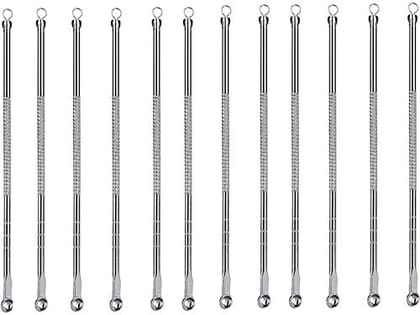 Elecsera Stainless Steel Blackhead Remover Needle Twelve Round (Pack Of 12)