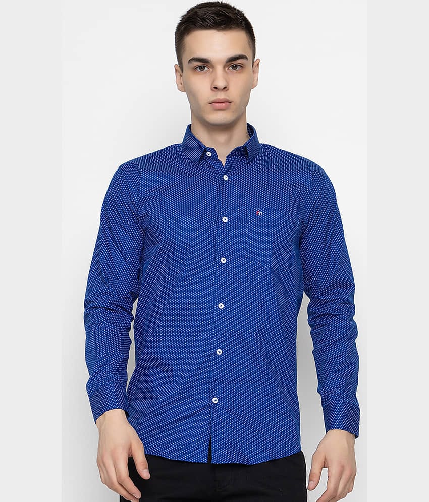 MODERNITY Cotton Blend Regular Fit Printed Full Sleeves Men's Casual Shirt - Blue ( Pack of 1 )