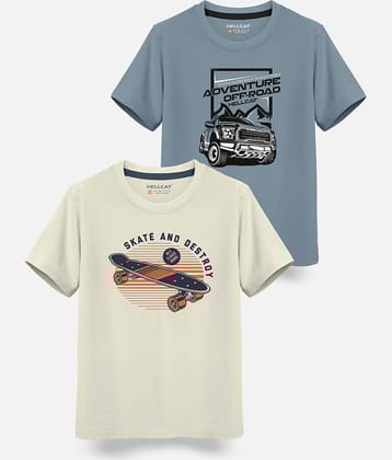 HELLCAT Pack of 1 Boys Cotton Blend T-Shirt ( Black )