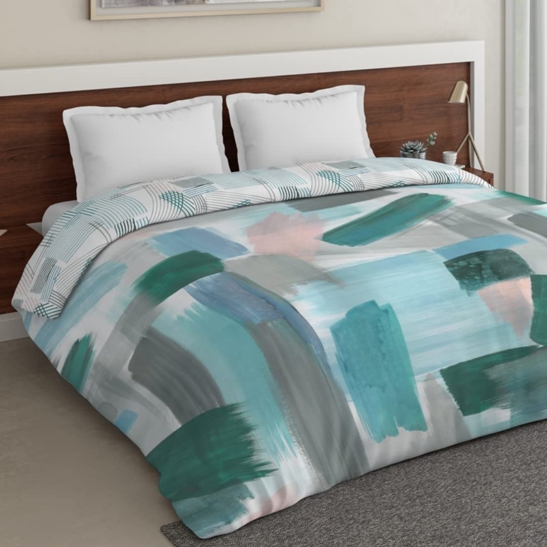 DDECOR - Cherish Collection 100% Cotton Abstract Pattern 150TC King Quilt |229 CM X 274 CM| - Turquoise