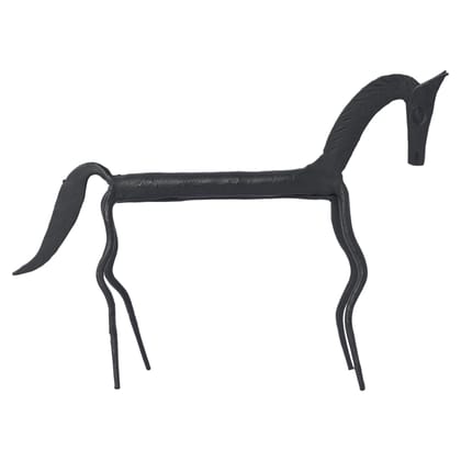 Midnight Gallop Wrought Iron Horse Figurine| Decorative Items|Show Pieces for Home Decor|Stylish Living Room Showpiece