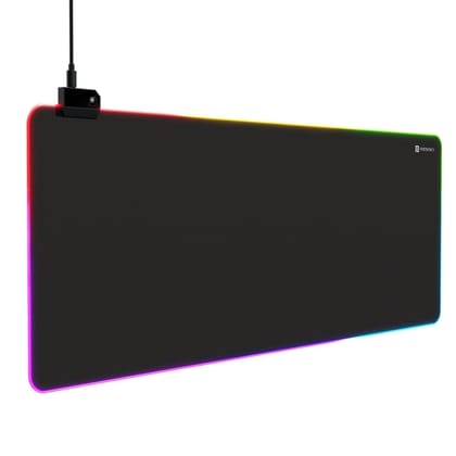 Portronics Comfipad Glow Gaming Mouse Pad with RGB Lights Modes, Large Size, Non-Slip Base, Stitched Edges, High-Precision Smooth Surface (Black)