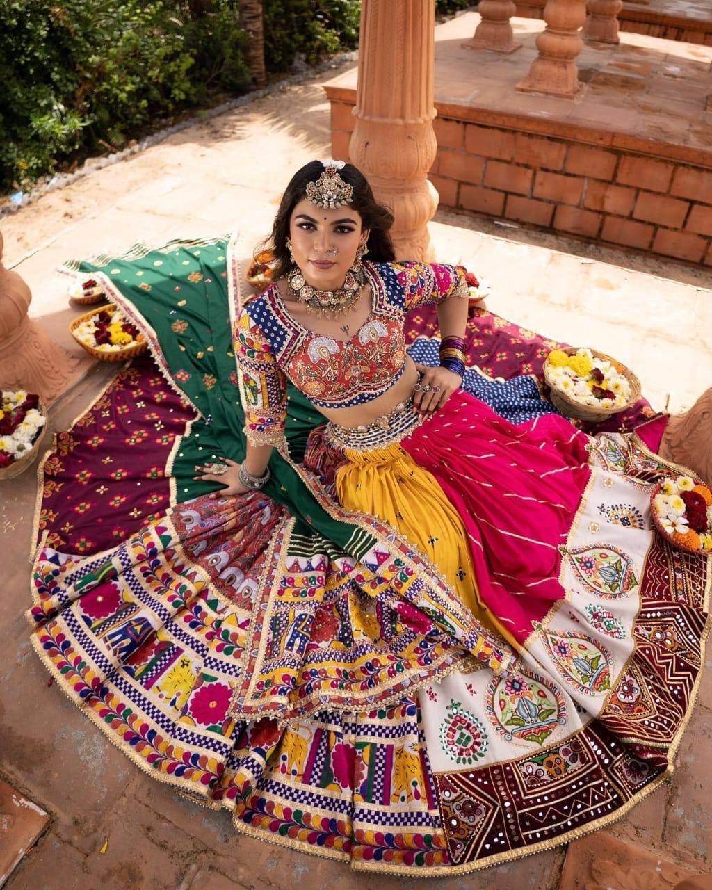 Kutchi Digital Print Work Navratri Special Ready to Wear Chaniya Choli-Free Size [38-44’]