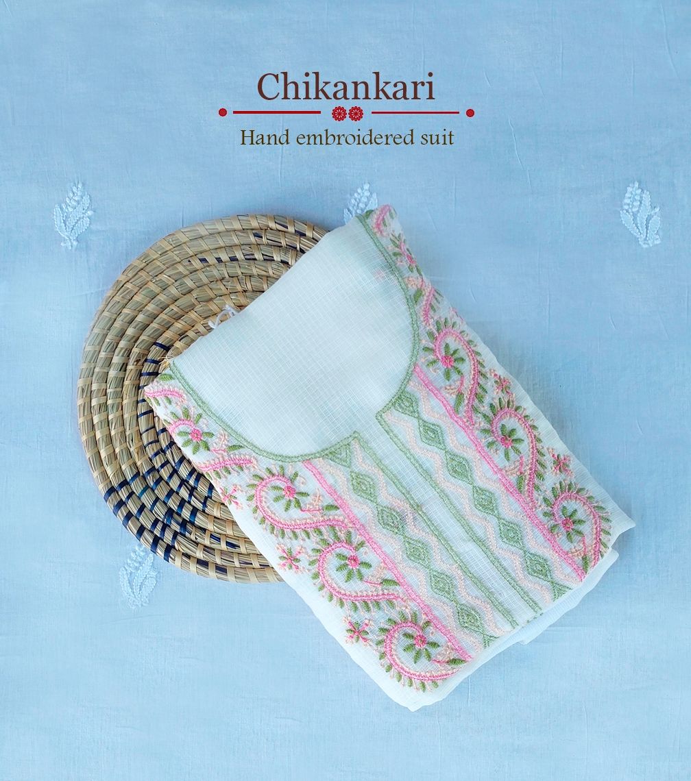 Kota Cotton Suit Fine Chikankari