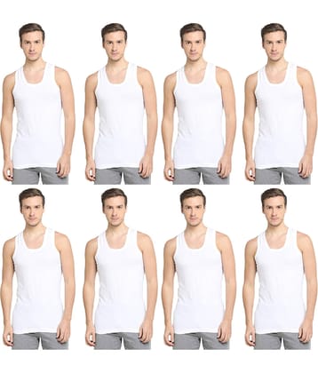 INNERO Pack of 8 Cotton Basic Vest For Men ( Multicolor8 )