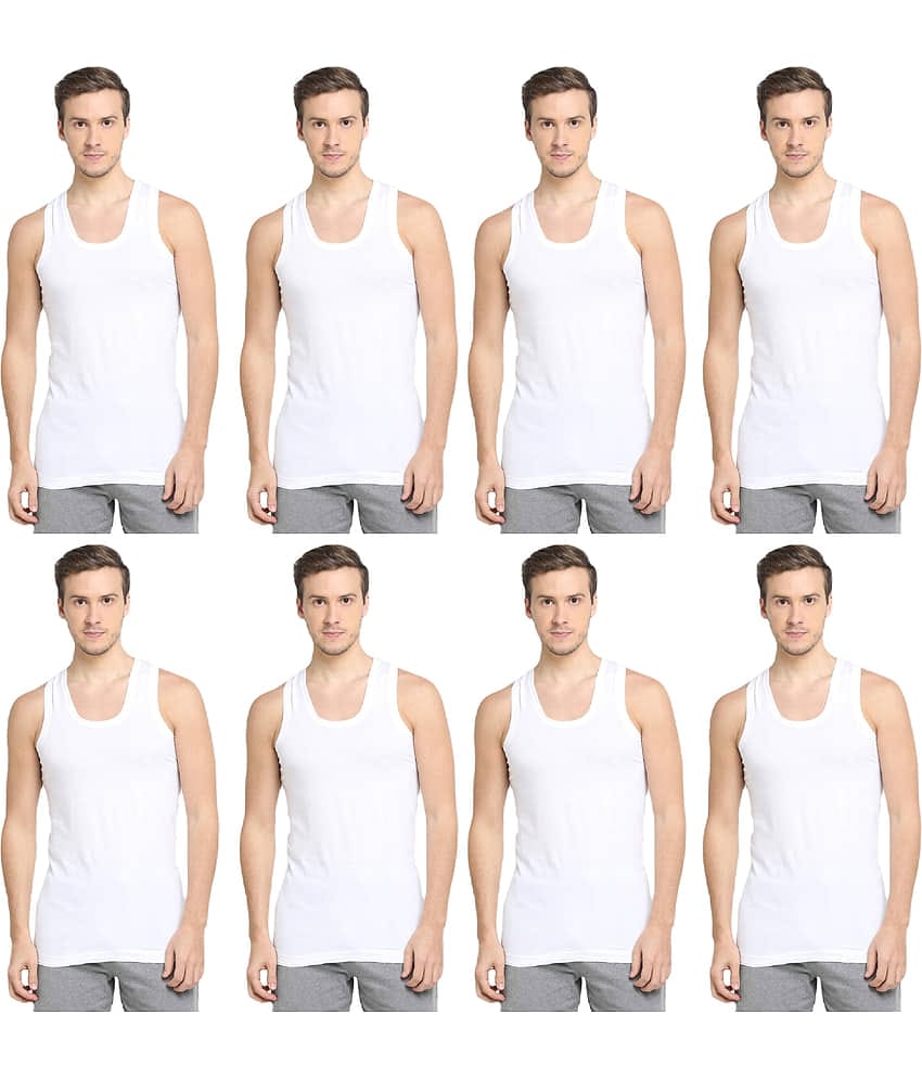 INNERO Pack of 8 Cotton Basic Vest For Men ( Multicolor8 )