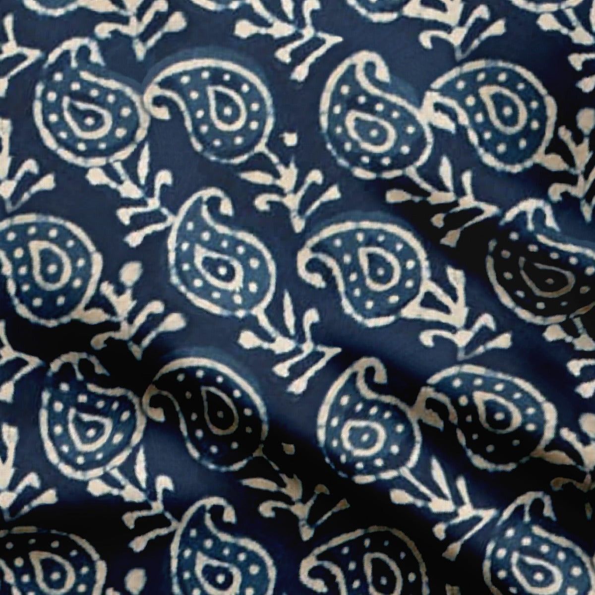 Paisley ajrakh 1-Organza Satin