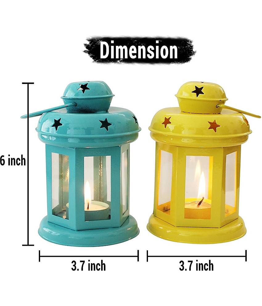 Urban hemlet Multicolour Table Top and Hanging Iron Tea Light Holder - Pack of 2