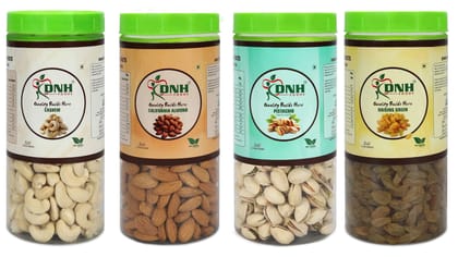 DRY FRUITS COMBO 600 GRAMS  PACK  150G X 4 PC