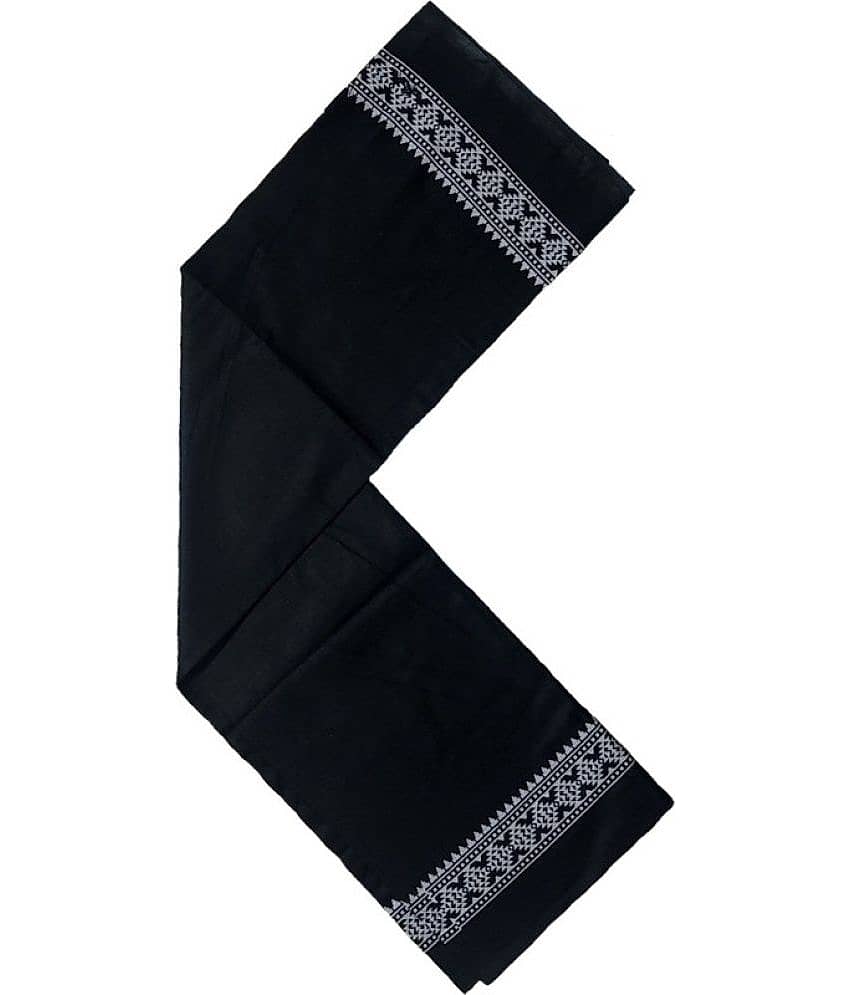 Mk weaves Cotton Printed Below 300 -GSM Bath Towel ( Pack of 1 ) - Black