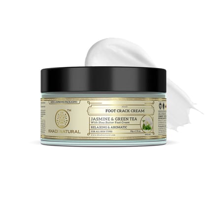 Khadi Natural Jasmine & Green Tea Herbal Foot Crack Cream with Sheabutter - 100gm Khadi Natural Jasmine & Green Tea Herbal Foot Crack Cream with Sheabutter - 100gm