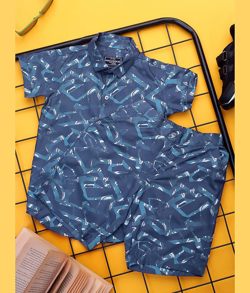 ALY JOHN Pack of 1 Boys Cotton Shirt & Shorts Set ( Red )