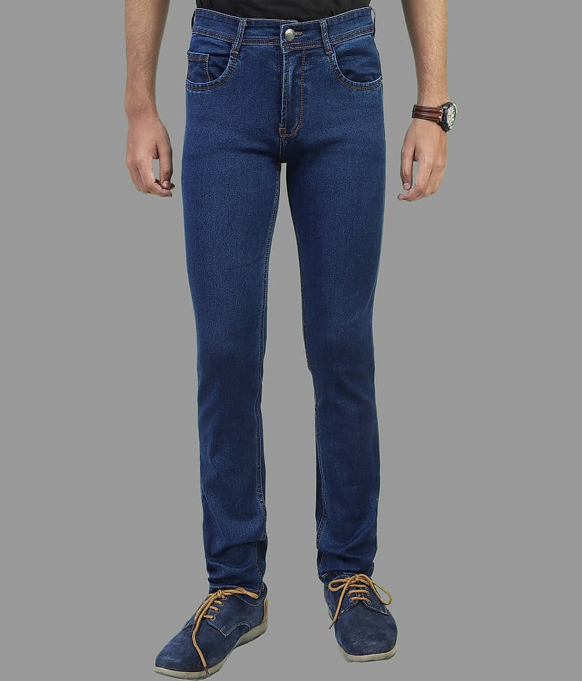 plounge - Indigo Blue Denim Regular Fit Men's Jeans ( Pack of 1 )