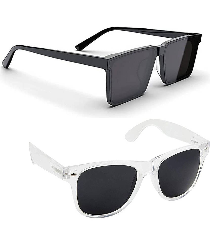 Elligator Multicolor Rectangular Sunglasses ( Pack of 2 )