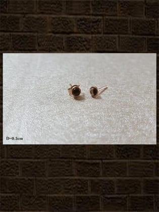 Smoky cabusion...small sterling silver semi precious stone studs in round shape