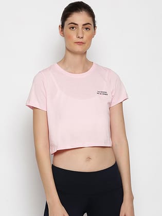 Women'S Premium Cotton Printed Half Sleeve Crop T-Shirts-L