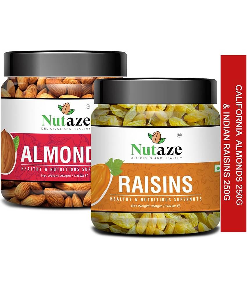 Nutaze Premium California Almonds (Badam giri) 250g and Premium Indian Raisins (Sogi) 250g