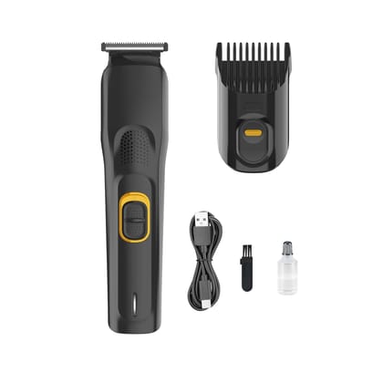 HTC Trimmer AT-509 | Hairscape Professional Trimmer for Men | Beard, Body & Pubic Hair Grooming | USB-C Fast Charging | Adjustable Length (0.5mm - 4mm) | 90 Min Run Time | Battery Powered | Black Or Any Available Colour ( 1 Pcs )