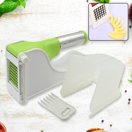French Fry Chipper: Potato Slicer with Container - Made from Virgin Plastic
