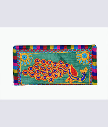 SUNESH CREATION Green Fabric Purse