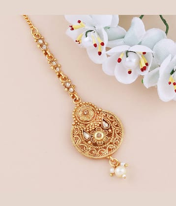 Exclusive Designe Traditional Gold Plated  Maang Tikka Jewellery For women Girl