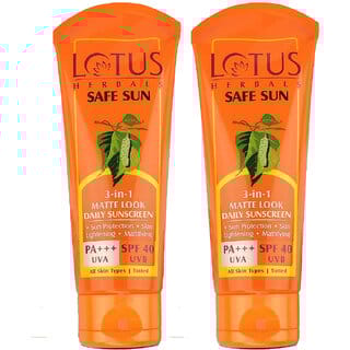 Lotus Herbals Safesun 3In1 Matte Look Daily SunscreenTinted Sunscreen Spf 40 Pa+++ 100 G ( Pack Of 2 )
