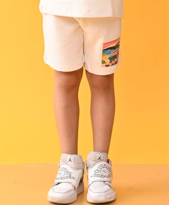 SURFBOARD WHITE TEXTURE SHORTS - WHITE-0-6 MONTHS / 1N / BEIGE