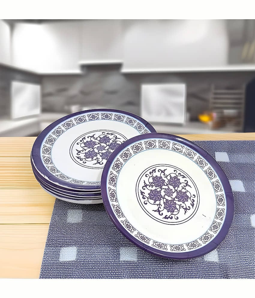 kitchrox 6 Pcs Melamine Multi Color Quarter Plate