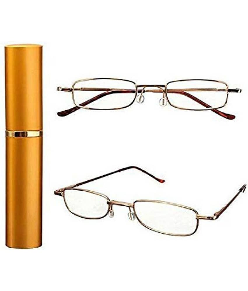 PE - READING GLASSES - PEN CASE MODEL - GOLDEN COLOUR FRAME - POWER + 2.75-1 PAIR