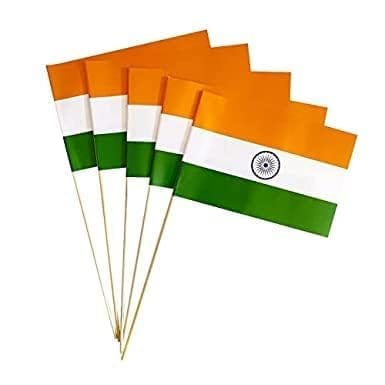 Tricolor India Hand Waving Paper Flag with Stick for Republic Day,Independence Day Celebration,Decoration,Patriotic Day