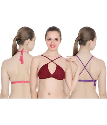TCG Pack of 3 Cotton Non Padded Women's Convertable Bra ( Multi Color )