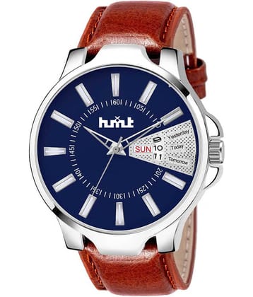 HMXT Brown Leather Analog Men's Watch