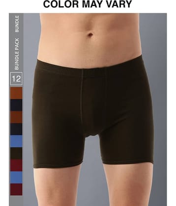 Dollar Lehar Mens Combed Cotton Trunk - Pack of 12 - (Colour May Vary)