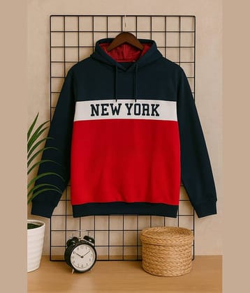 AUSTIVO Fleece Hooded Men's Sweatshirt - Red ( Pack of 1 )