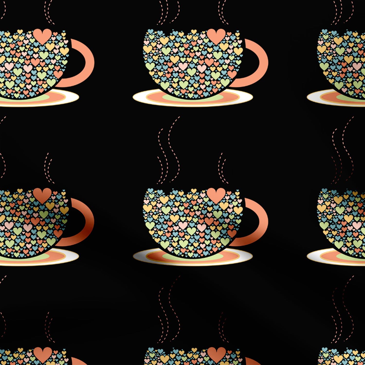 Heart cup of tea-Cotton