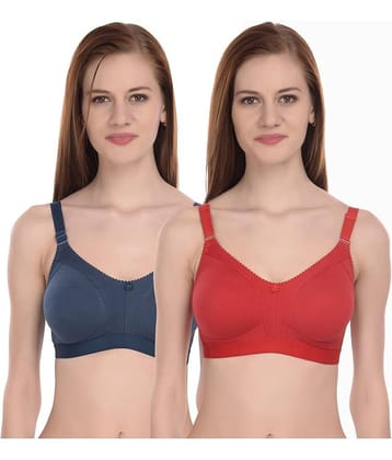 Elina Pack of 2 100% Cotton Non Padded Women's T-Shirt Bra ( Multicolor )