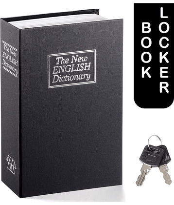 sakimo Book Locker Dictionary Stainless Steel Hidden Safe Jewellery Box/Cash Locker for Home and Office (18 x 12 x 5.5 cm)