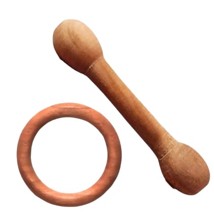 Shreeja Shilpcraft Teether Neem Wood Baby Teething Rings, Set of 2 (Stick + Ring) Shreeja Shilpcraft Teether Neem Wood Baby Teething Rings, Set of 2 (Stick + Ring)