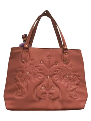 Stylish Womens Tote Bag with Pom Pom Detail