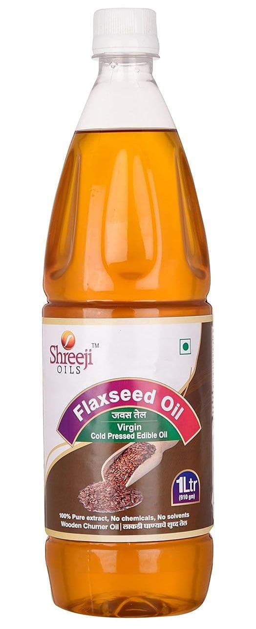 Shreeji Oils Flaxseed Virgin Cold Pressed Edible Oil, 1 L