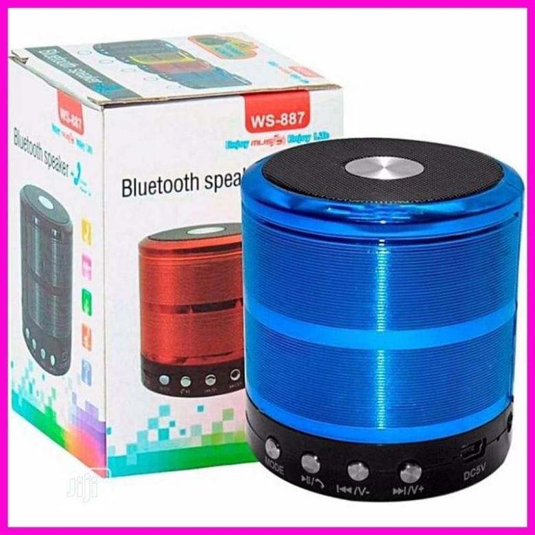 Multi-Function Portable Bluetooth Speaker with FM Radio, AUX, USB, TF Card Slot, and High Bass Sound - Compact and Travel-Friendly Color - Blue