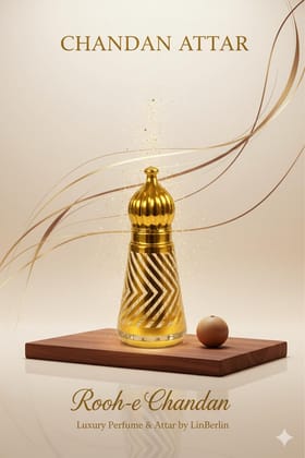 Chandan Attar (12ml) | Kesar Chandan & Sandal | Long Lasting Traditional Indian itter for Men & Women | Alcohol-Free Natural Fabric Use Attar by LinBerlin