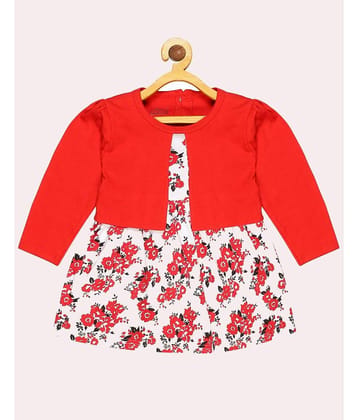 Babeezworld Cotton Frock For Girls ( Pack of 1 , Red )